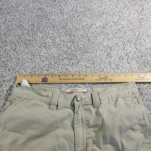 Signature by Levi Cargo Shorts Mens 34 Beige Multi Pocket Khak Utility - Picture 3 of 9